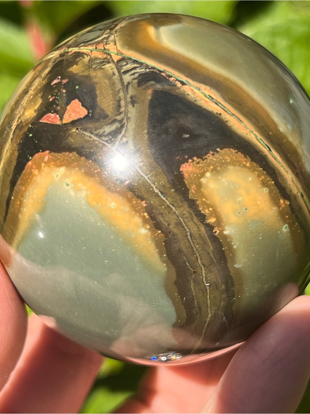 Cherry (3) creek Jasper sphere | crystal